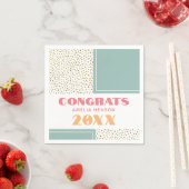 モダンおめでとう卒業金ゴールドグリッター卒業会 スタンダードカクテルナプキン (インサイチュ)