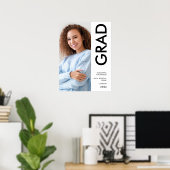 モダンおめでとう大学院写真名2023卒業 ポスター (ホームオフィス)