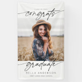 モダンおめでとう大学院卒業生の台本の写真 横断幕 (縦)