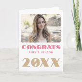 モダンおめでとう大学院名の写真 カード (正面)