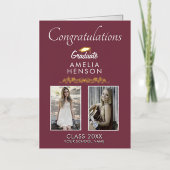 モダンおめでとう大学院名の写真 箔グリーティングカード (正面)