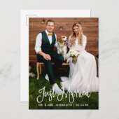 モダンおもしろいたった今結婚しました結婚の写真 ポストカード (正面/裏面)