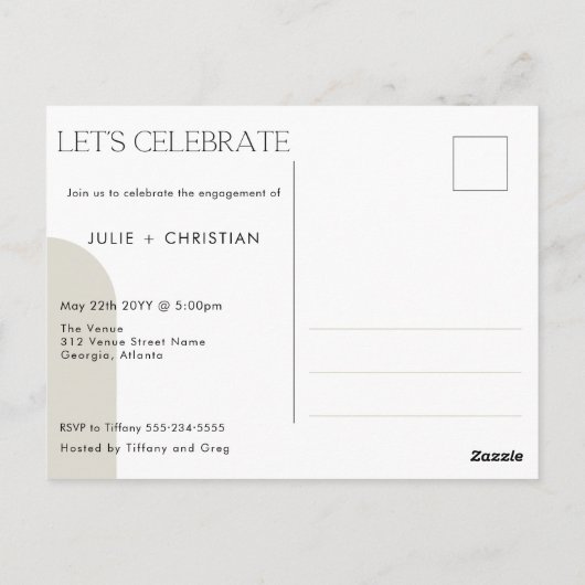 モダンおもしろいだ!婚約した婚約 ポストカード (裏面)