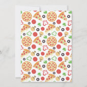 モダンおもしろいのスライス2nd誕生日ピザパーティー少女 招待状 (裏面)