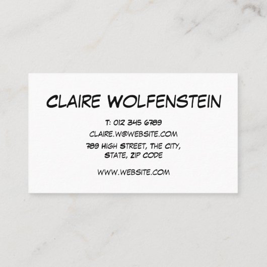 モダンおもしろいの漫画ブックのPOW 名刺 (裏面)