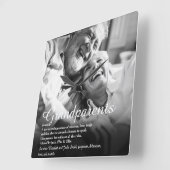 モダンおもしろいの祖父母の定義写真 スクエア壁時計 (傾斜)