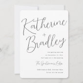 モダンおもしろいは色カスタムの名前結婚を 招待状 (正面)