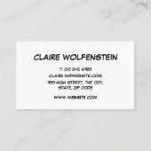 モダンおもしろいアポップ・アートのート漫画ポップ・アートの集 名刺 (裏面)