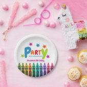 モダンおもしろいアート誕生日パーティーの子供 ペーパープレート (パーティー)