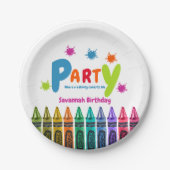 モダンおもしろいアート誕生日パーティーの子供 ペーパープレート (正面)