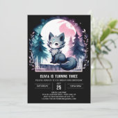 モダンおもしろいウルフ誕生日 招待状 (スタンド正面)