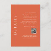 モダンおもしろいオ結婚レンジの詳細QRコードの挿入 エンクロージャーカード (正面)