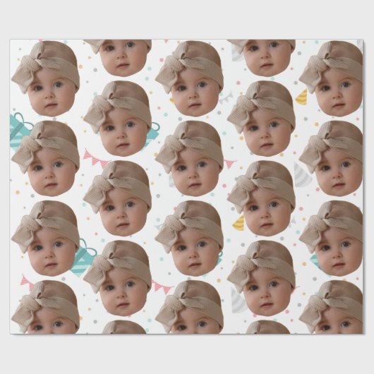 モダンおもしろいカスタムギフト誕生日パーティークリスマス ラッピングペーパー (フラット)