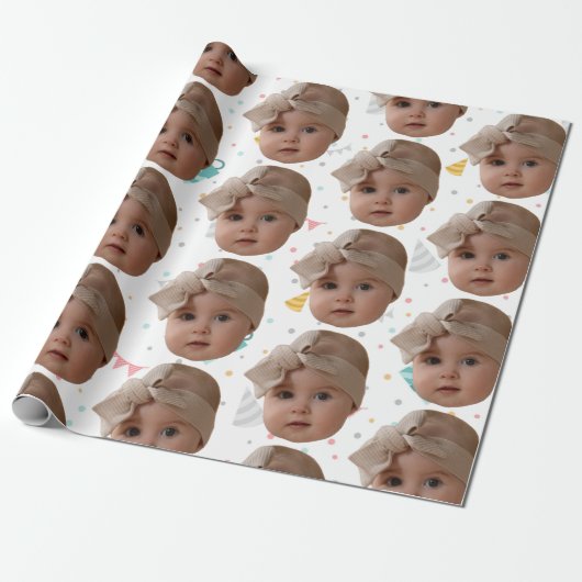 モダンおもしろいカスタムギフト誕生日パーティークリスマス ラッピングペーパー (アンロールド)