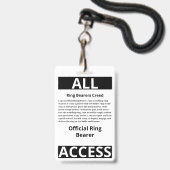 モダンおもしろいカスタムPhoto Ring Bearer ID Security バッジ (裏面（ネックストラップ付）)