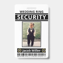 モダンおもしろいカスタムPhoto Ring Bearer ID Security バッジ