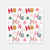 モダンおもしろいカラフルクリスマスパーティー スタンダードカクテルナプキン (正面)