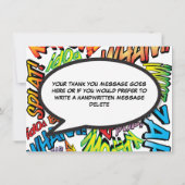 モダンおもしろいカラフルタイポグラフィ サンキューカード (裏面)