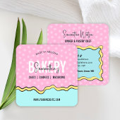 モダンおもしろいカラフルトレンディーケーキベーカリー スクエア名刺