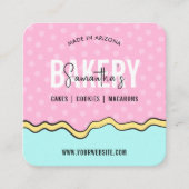 モダンおもしろいカラフルトレンディーケーキベーカリー スクエア名刺 (正面)