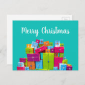 モダンおもしろいカラフルプレゼント シーズンポストカード (正面/裏面)