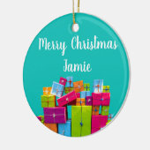 モダンおもしろいカラフルプレゼント セラミックオーナメント (左)