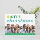 モダンおもしろいカラフルメリークリスマス2写真 シーズンカード (スタンド正面)