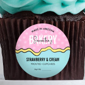 モダンおもしろいカラフルレトロドリップケーキベーカリーCookie ラウンドシール