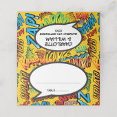 モダンおもしろいカラフル音声バブル プレイスカード (外部開封)