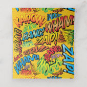 モダンおもしろいカラフル音声バブル プレイスカード (内部開封)