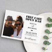 モダンおもしろいシンプル写真結婚式 案内ポストカード