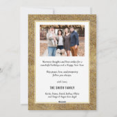 モダンおもしろいスクリプトフェスティバル金ゴールドFireworks写真 シーズンカード (裏面)