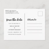 モダンおもしろいスクリプト写真の保存日付 案内ポストカード (裏面)