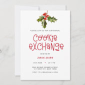 モダンおもしろいスクリプトCookie交換クリスマスパーティー シーズンカード (正面)