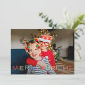 モダンおもしろいタイプメリーChristmas & Bright One Photo シーズンカード (スタンド正面)