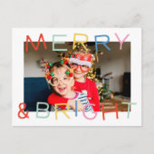モダンおもしろいタイプメリーChristmas & Bright One Photo ポストカード (正面)