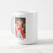 モダンおもしろいタイプメリーChristmas & Bright Two Photo コーヒーマグカップ (正面左)