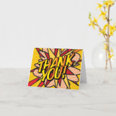 モダンおもしろいタイポグラフィありがとう カード (黄色い花)