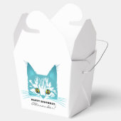 モダンおもしろいティール（緑がかった色）猫ステンシユーモアのあるェンはっきりした型 フェイバーボックス (オープン)