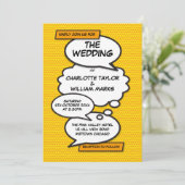 モダンおもしろいデザイナ漫画ブック結婚の 招待状 (スタンド正面)