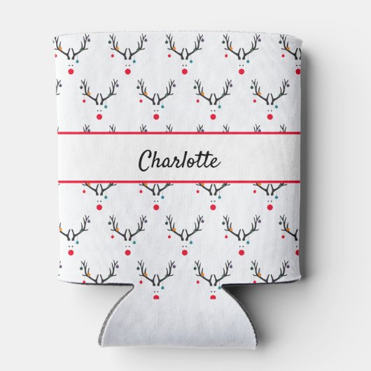 モダンおもしろいトナカイエレガント白 缶クーラー (裏面)