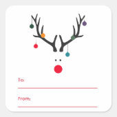 モダンおもしろいトナカイ スクエアシール (正面)