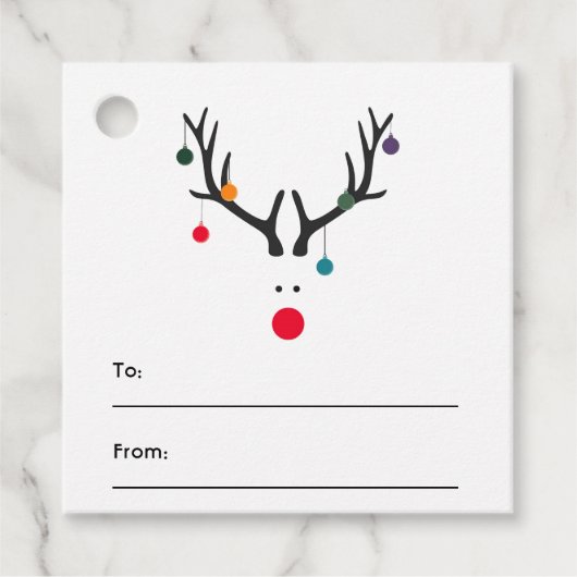 モダンおもしろいトナカイ フェイバータグ (正面)