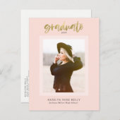 モダンおもしろいトレンディー卒業写真の発表 案内ポストカード (正面/裏面)