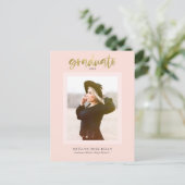 モダンおもしろいトレンディー卒業写真の発表 案内ポストカード (スタンド正面)