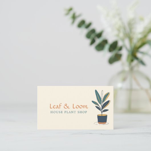 モダンおもしろいハウスプラントショップおもしろいシンプル 名刺 (スタンド正面)