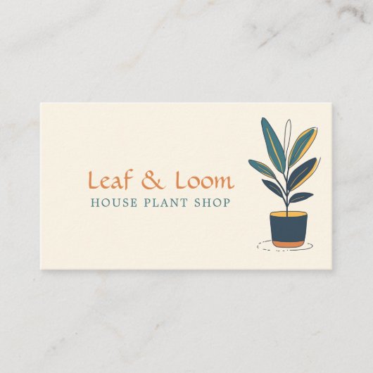 モダンおもしろいハウスプラントショップおもしろいシンプル 名刺 (正面)