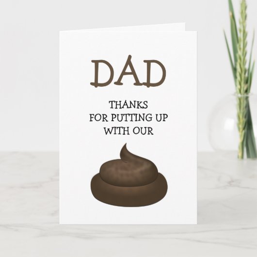 モダンおもしろいパパ |ウンチハッピー・ファーザー・デー カード (正面)