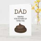 モダンおもしろいパパ |ウンチハッピー・ファーザー・デー カード (黄色い花)
