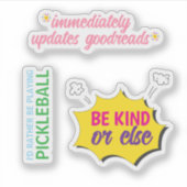 モダンおもしろいパーソナライズされたユーモアカラフル文字 シール (正面)